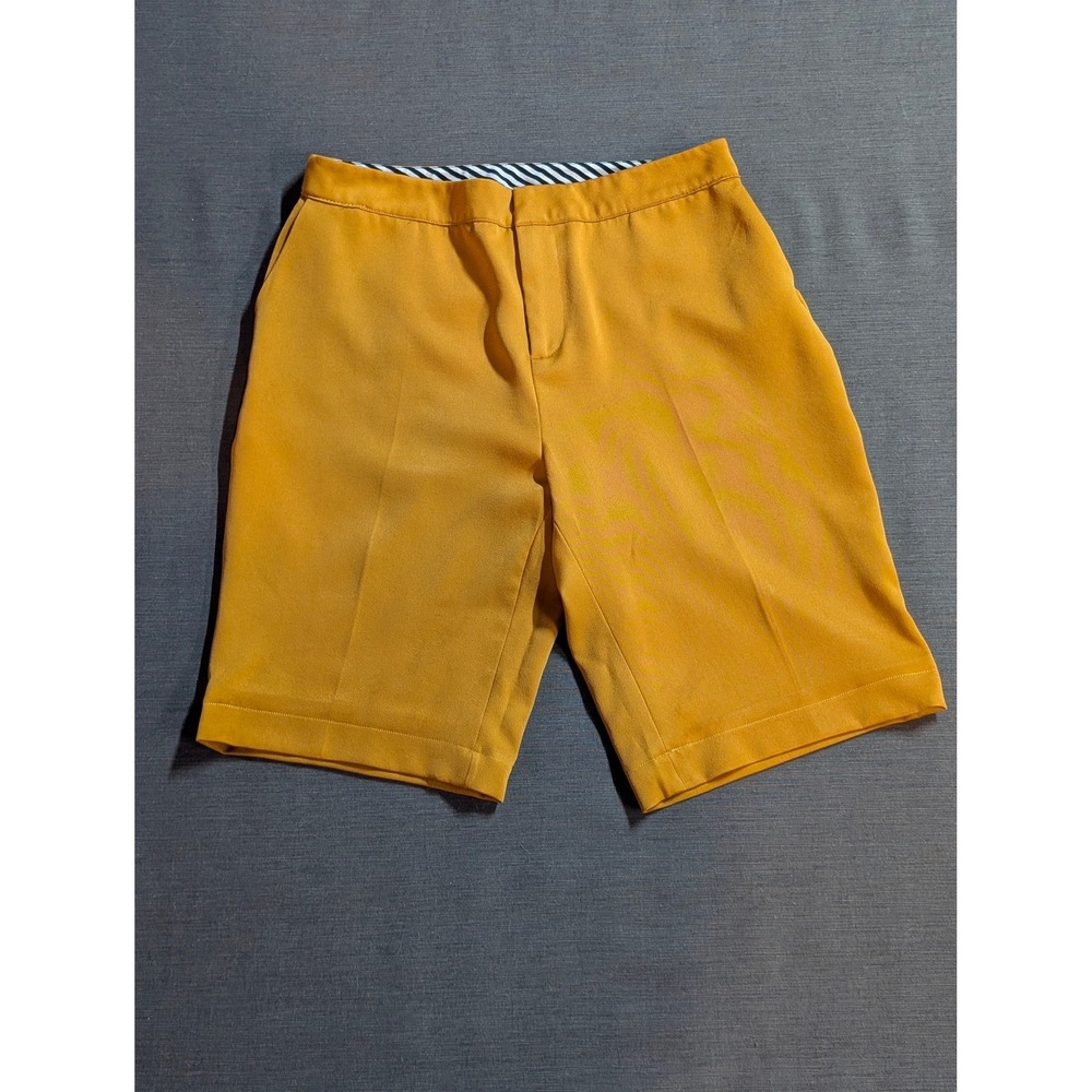 LeShop Yellow Mustard Knee Length Tailored Shorts Women's Size Large